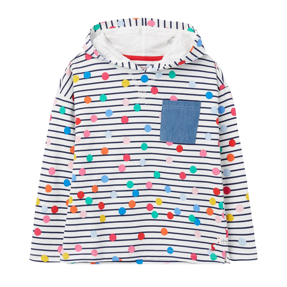 Joules Girl Abbie Polka Dot Lightweight Overhead Hoody