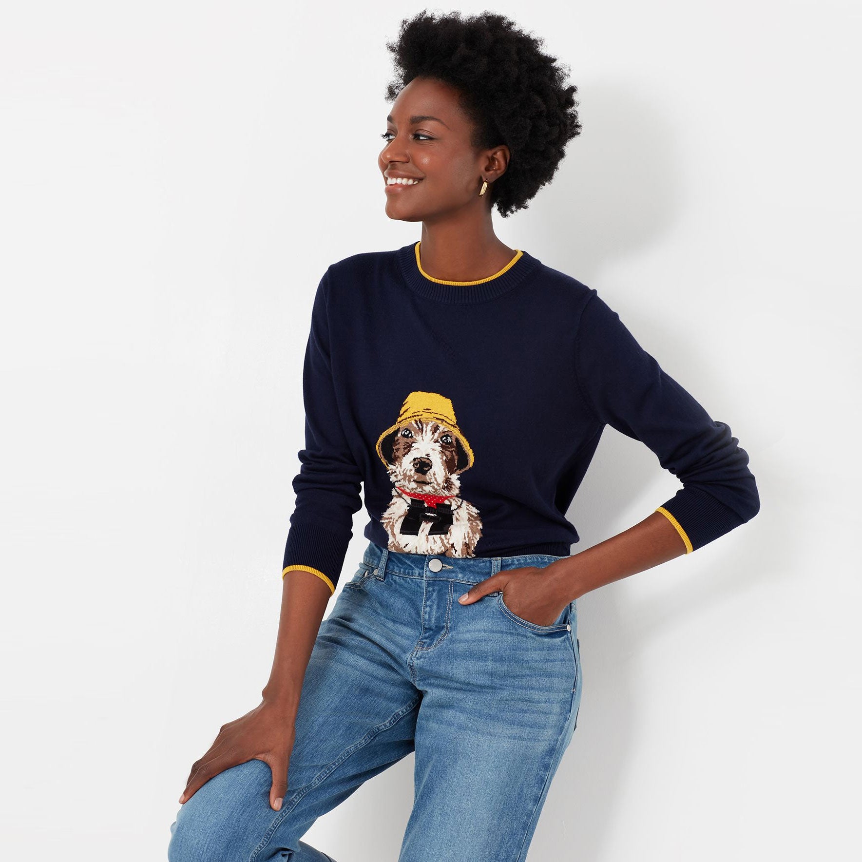 Joules Ladies Mariella Dog Watch Intarsia Jumper