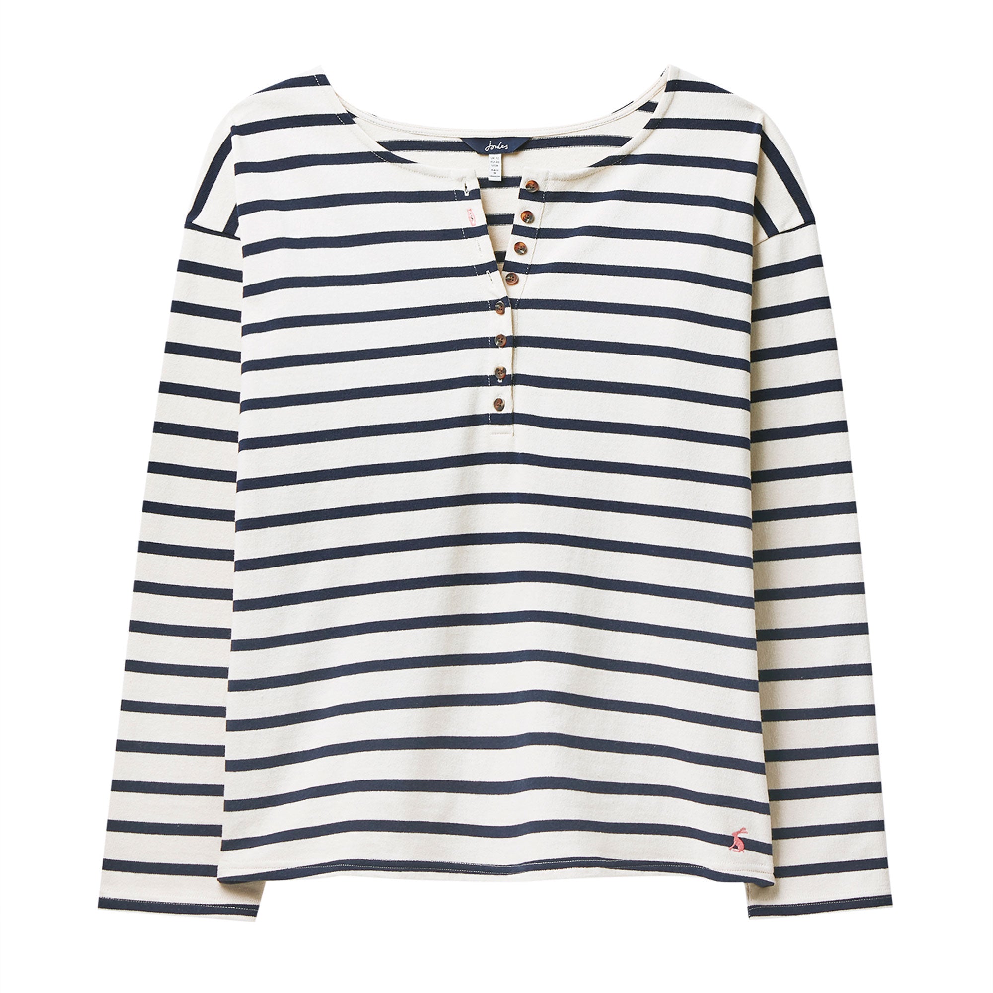 Joules Ladies Olive Long Sleeve Henley Top