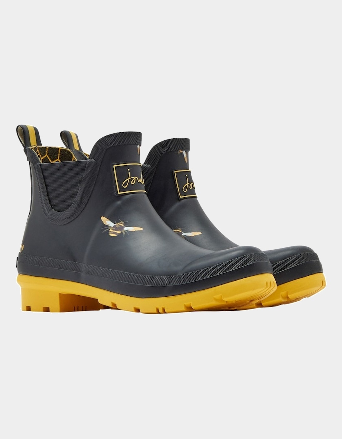 Joules Womens Wellibob Metallic Bees Wellingtons (Black)