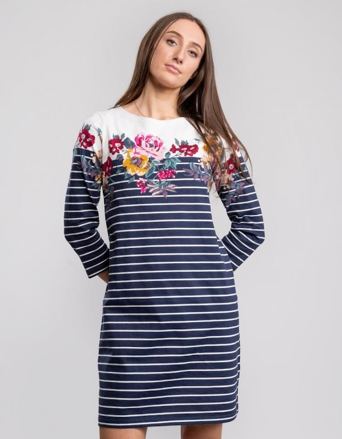 Joules Sleeve Jersey Dress Riviera