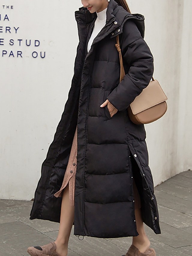 Women's Winter Jacket Puffer Jacket Coat Parka Street Daily Going out Winter Fall Long Coat Regular Fit Warm Breathable Casual Jacket Long Sleeve