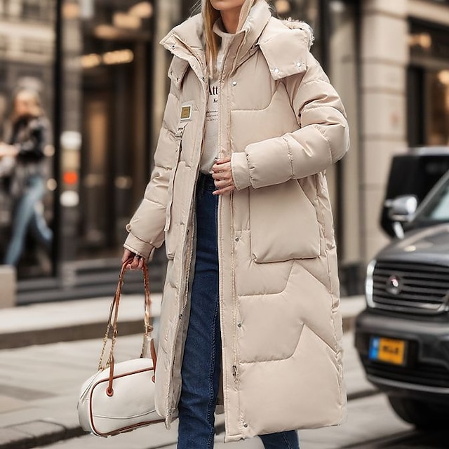 Women's Puffer Jacket Hiking Jacket Hiking Windbreaker Winter Outdoor Thermal Warm Windproof Outerwear Winter Jacket Full Length Visible Zipper Fishing Camping / Hiking / Caving Traveling