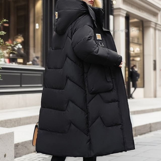 Women's Puffer Jacket Hiking Jacket Hiking Windbreaker Winter Outdoor Thermal Warm Windproof Outerwear Winter Jacket Full Length Visible Zipper Fishing Camping / Hiking / Caving Traveling