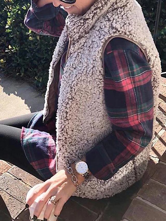 Women's Vest Outdoor Casual Daily Fall Winter Coat Regular Fit Thermal Warm Breathable Comtemporary Contemporary Simple Jacket Sleeveless Solid Color with Pockets Full Zip