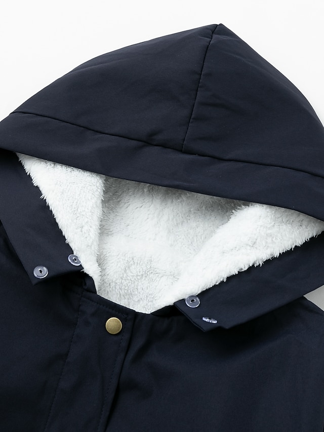 Women's Winter Jacket Parka Hoodie Jacket Windproof Warm Outdoor Street Daily Winter Fall Long Coat Regular Fit Streetwear Casual Jacket Long Sleeve