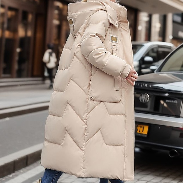 Women's Puffer Jacket Hiking Jacket Hiking Windbreaker Winter Outdoor Thermal Warm Windproof Outerwear Winter Jacket Full Length Visible Zipper Fishing Camping / Hiking / Caving Traveling