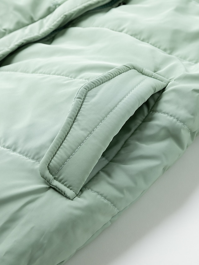 Women's Puffer Jacket Winter Windproof Jacket Winter Coat Comfortable Street Casual Daily Zipper Pocket Hoodie Casual Street Style Plain Regular Fit Outerwear Long Sleeve Winter Fall Green