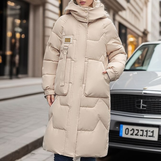 Women's Puffer Jacket Hiking Jacket Hiking Windbreaker Winter Outdoor Thermal Warm Windproof Outerwear Winter Jacket Full Length Visible Zipper Fishing Camping / Hiking / Caving Traveling