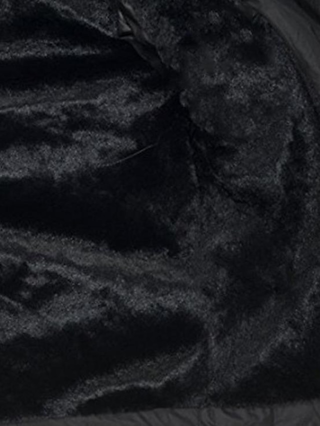 Women's Parka Fleece Puffer Jacket Winter Thicken Coat with Fur Collar Fall Drawstring Warm Heated Jacket with Pockets Long Sleeve Black