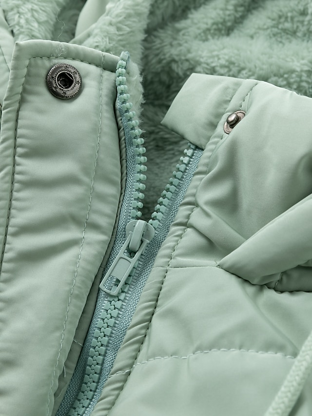 Women's Puffer Jacket Winter Windproof Jacket Winter Coat Comfortable Street Casual Daily Zipper Pocket Hoodie Casual Street Style Plain Regular Fit Outerwear Long Sleeve Winter Fall Green