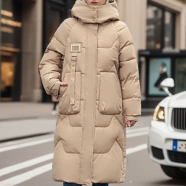 Women's Puffer Jacket Hiking Jacket Hiking Windbreaker Winter Outdoor Thermal Warm Windproof Outerwear Winter Jacket Full Length Visible Zipper Fishing Camping / Hiking / Caving Traveling