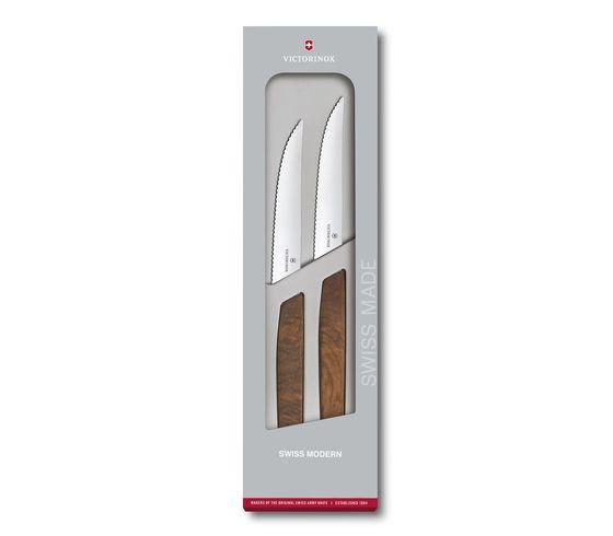Swiss Modern Steak Knife Set, wavy edge