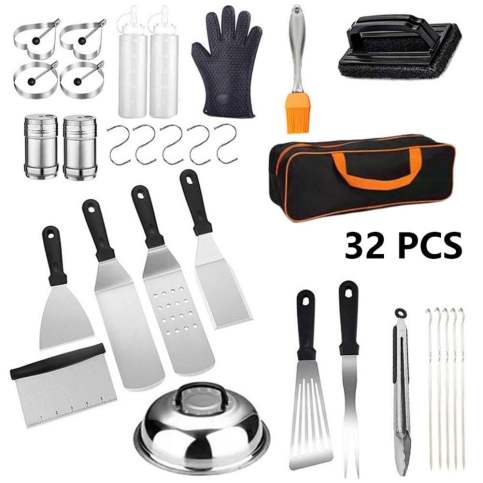 BBQ Grill Accessories Set, Stainless Steel Griddle Tools Kit for Blackstone  and Camp Chef, 38Pcs Grill Utensils Set for Barbecue