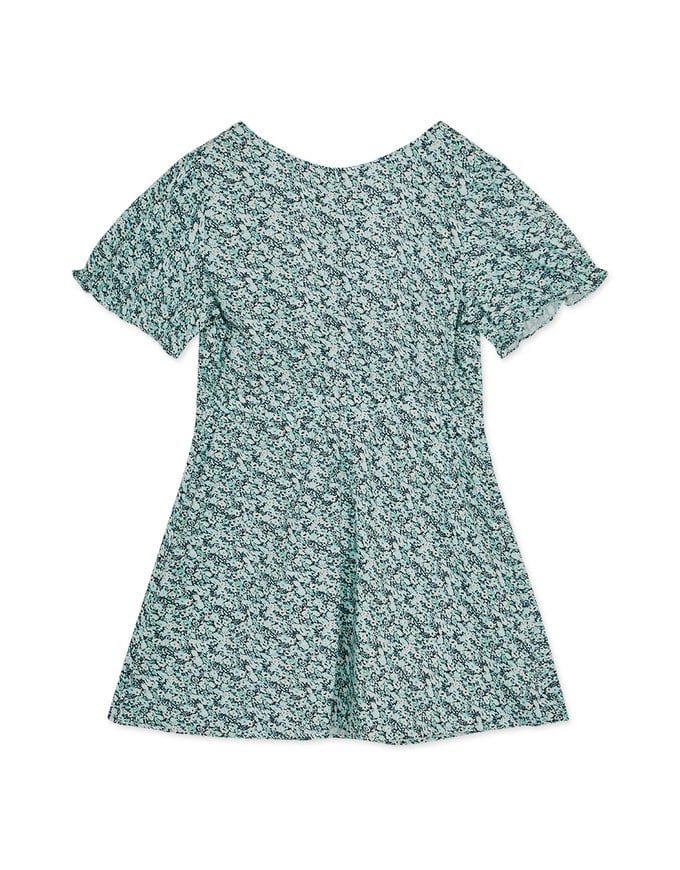 Ditsy Floral Tie Ribbon Mini Dress