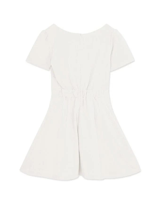 Heart Neck Pleated Mini Dress