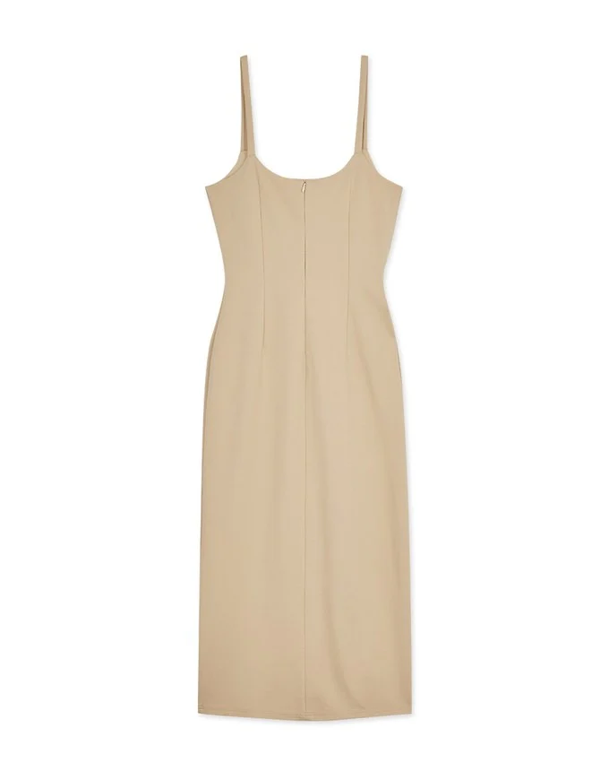 Thin Shoulder Long Dress (With Padding)