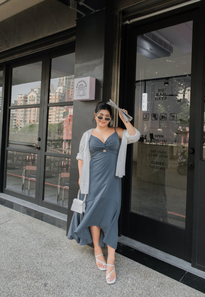2WAY Hollow Tie Mermaid Maxi Dress (With Padding)