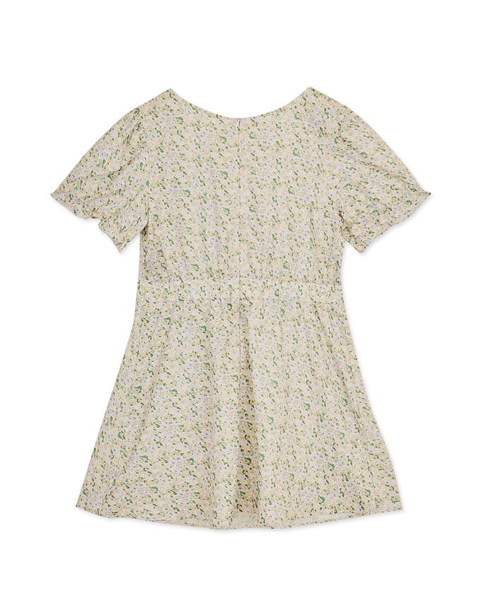 Ditsy Floral Tie Ribbon Mini Dress