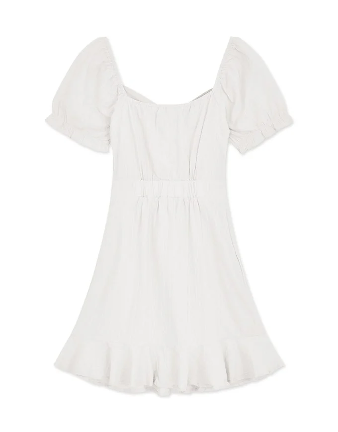 Peach Heart Neck Mermaid Short Sleeve Dress