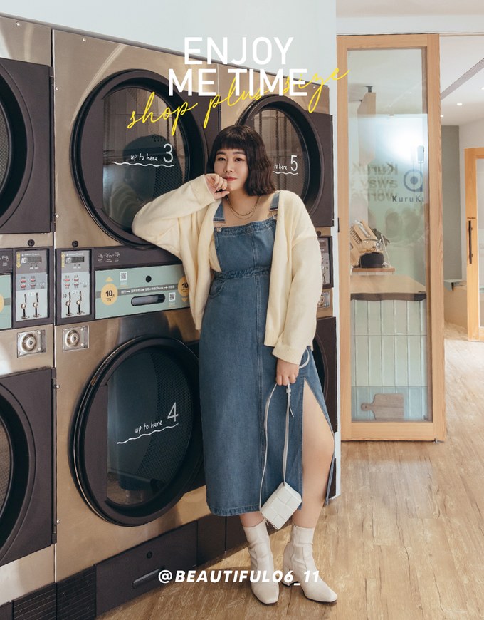 Side Slit Suspender Denim Maxi Dress