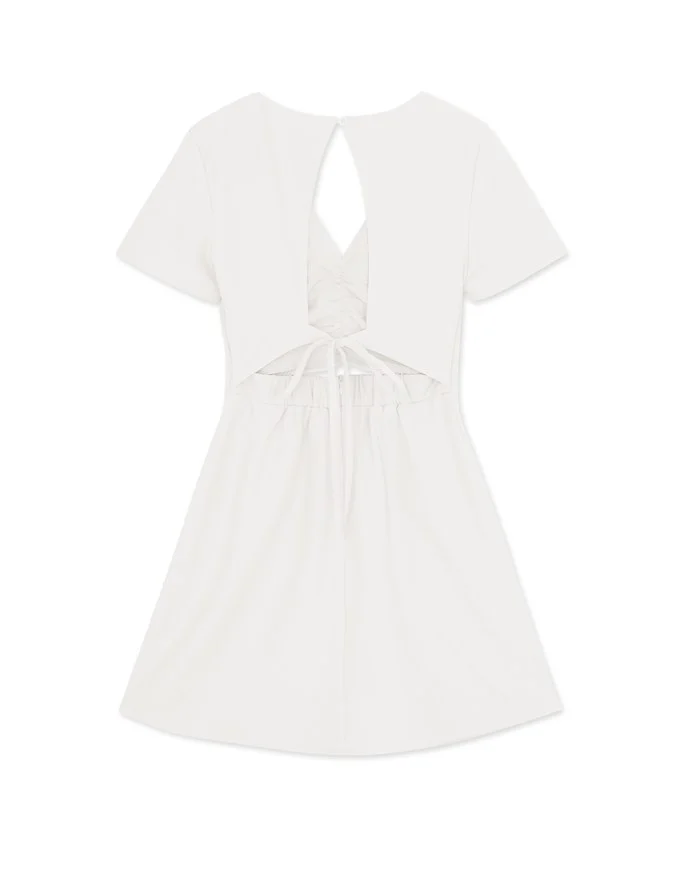 Back Hollow Strap Mini Dress (With Padding)