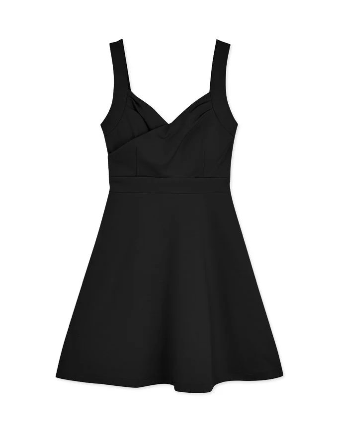 Cross Wrinkle Slimming Dress