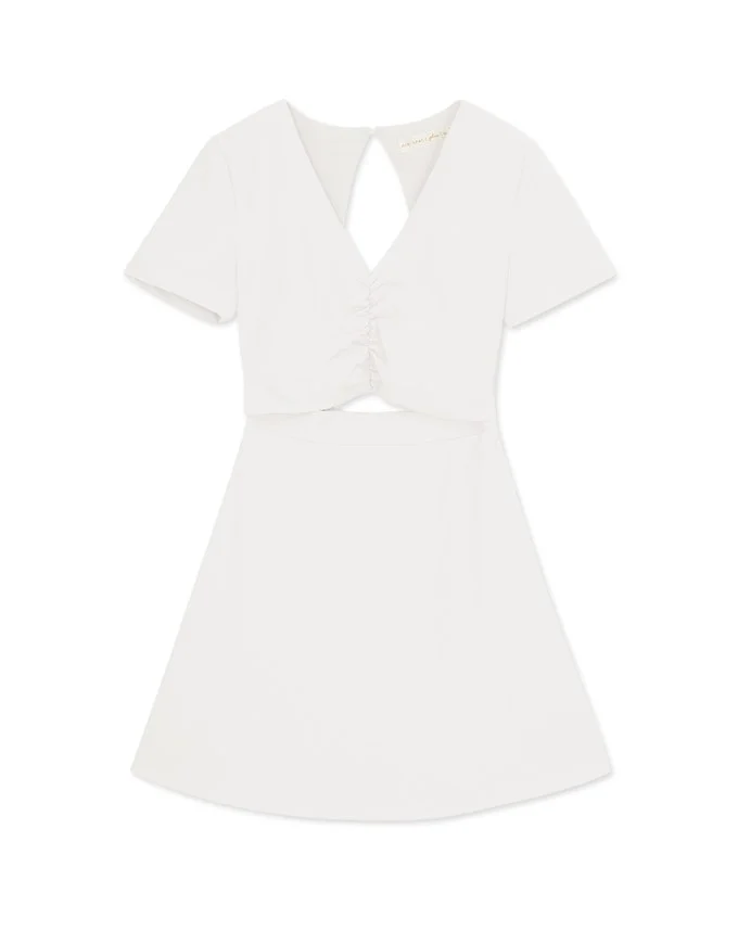 Back Hollow Strap Mini Dress (With Padding)