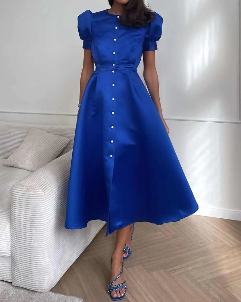 Fashion Solid Color Dress