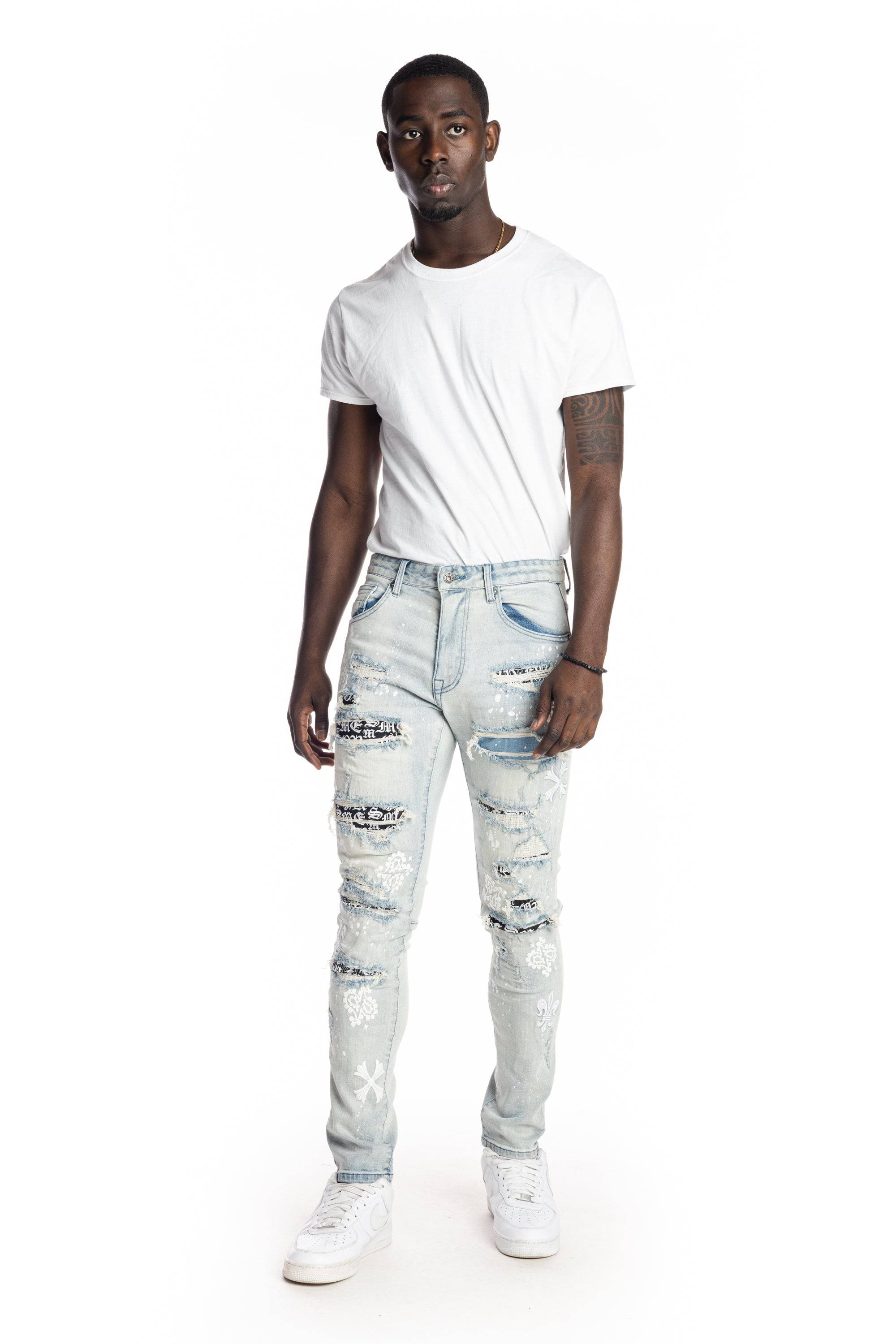 Rip And Repair Fashion Jeans