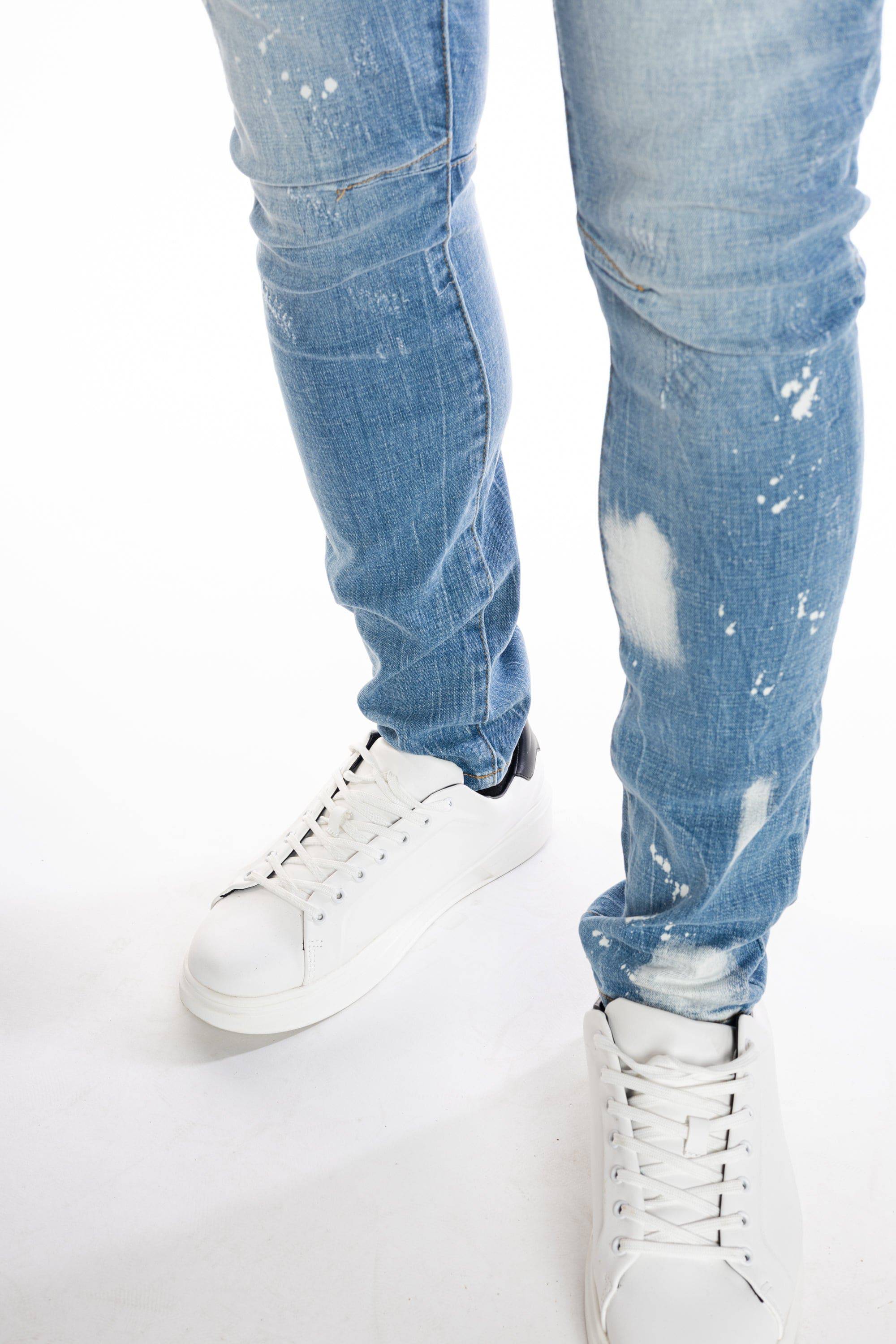 Bleached Detail Semi Basic Jeans