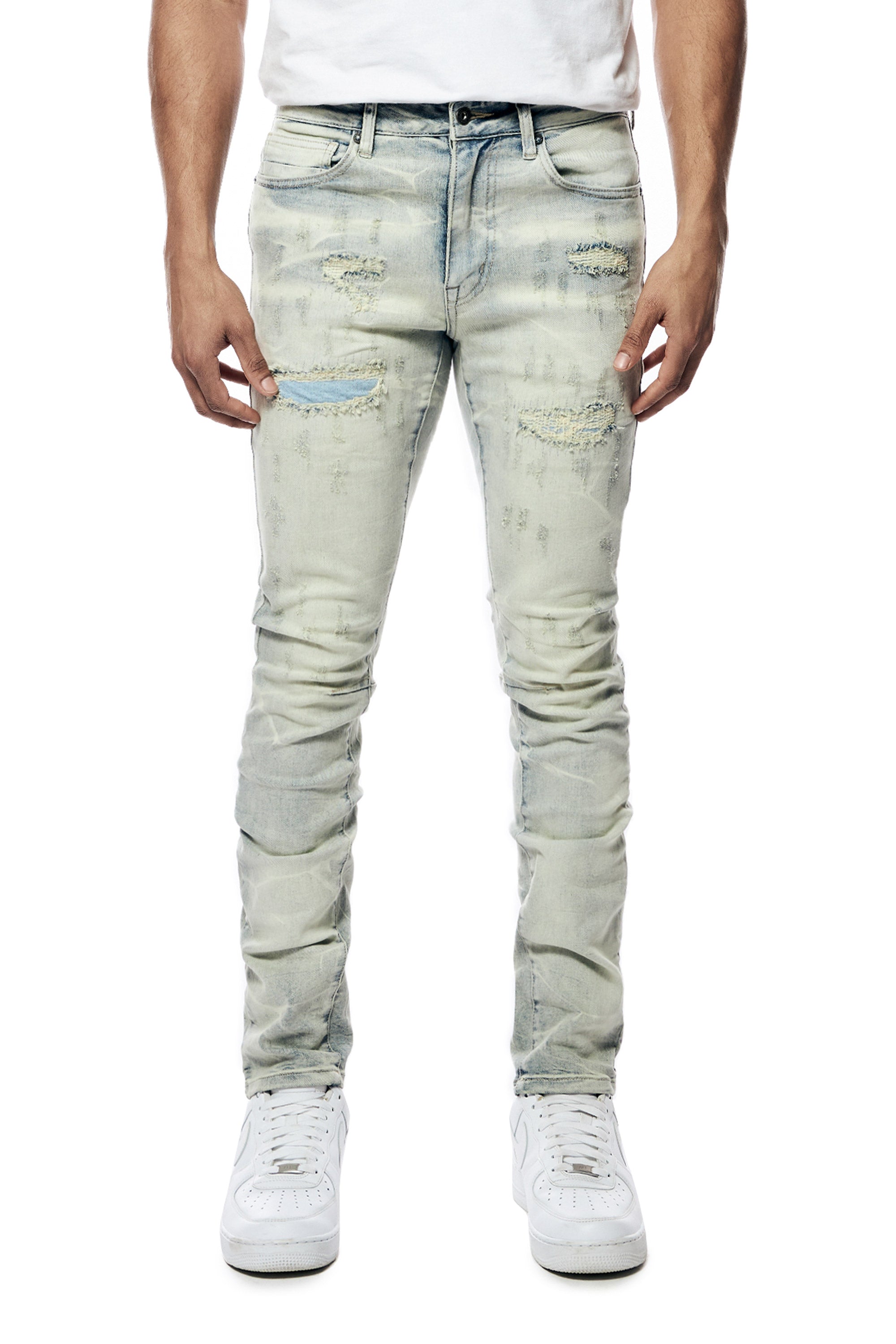 Rip & Repaired Lightning Washed Denim Jeans