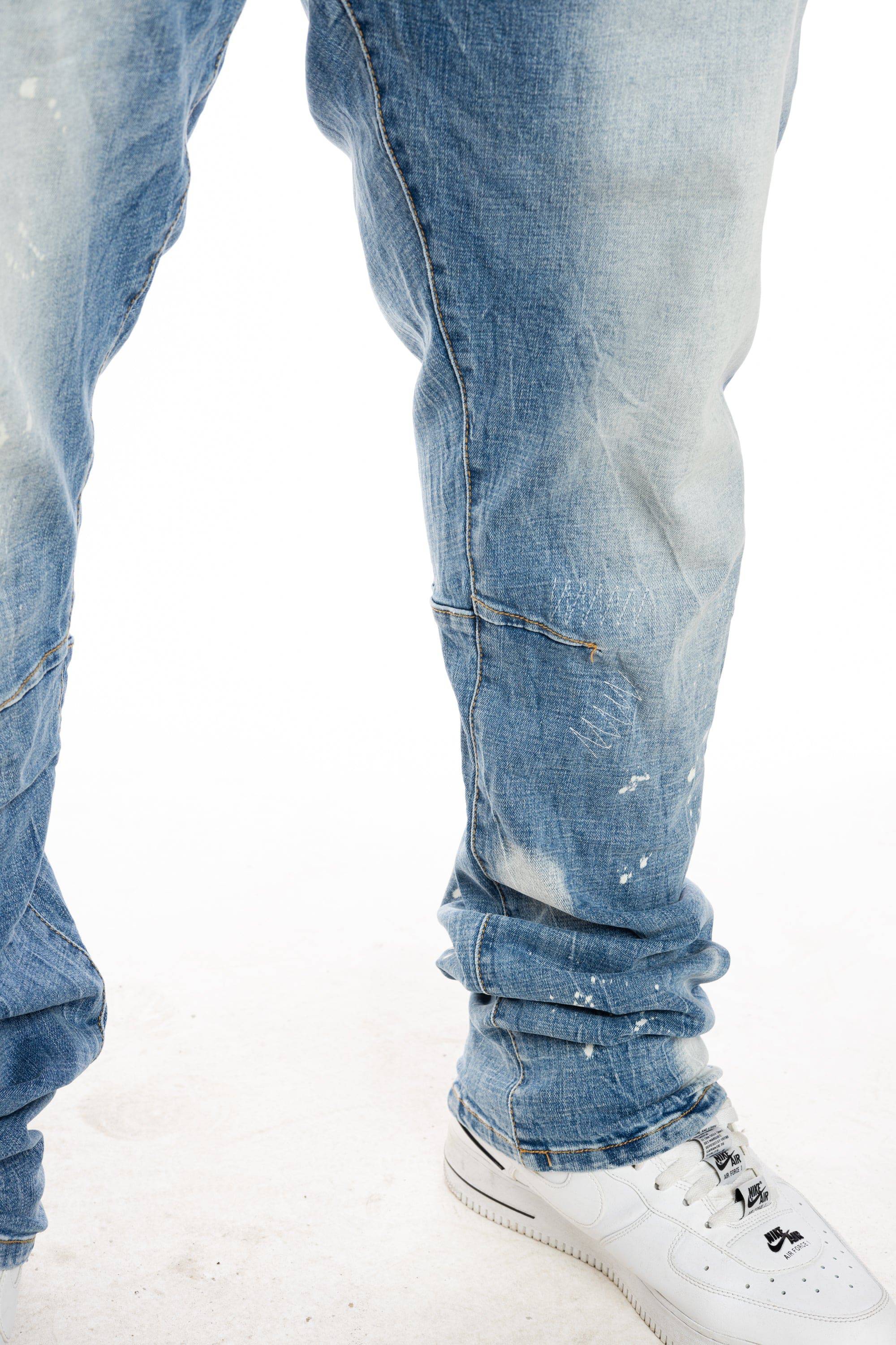 Bleached Detail Semi Basic Jeans