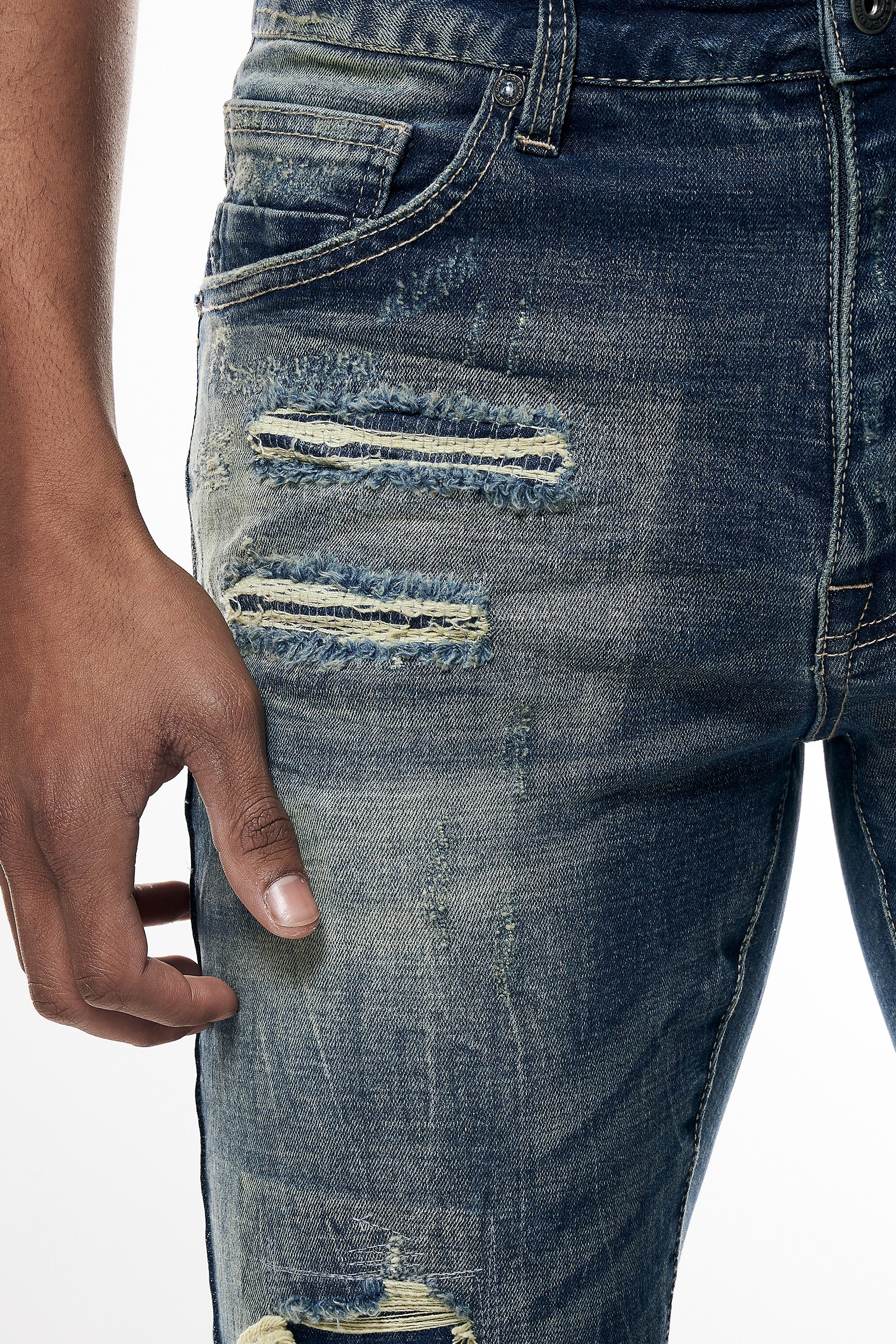 Distressed Rip & Repair Super Skinny Denim Jeans