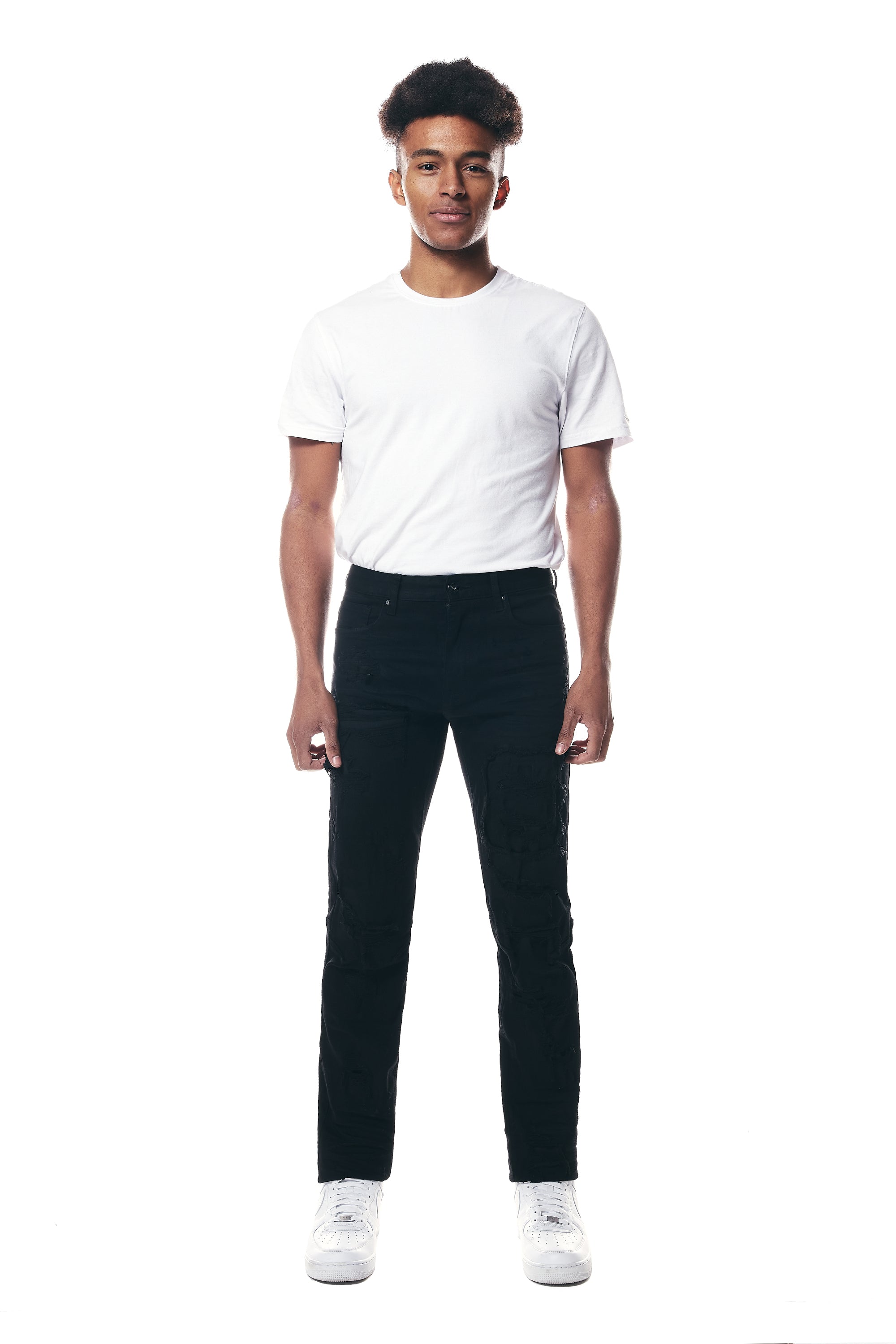 Distressed Rip & Repair Easy Slim Denim Jeans
