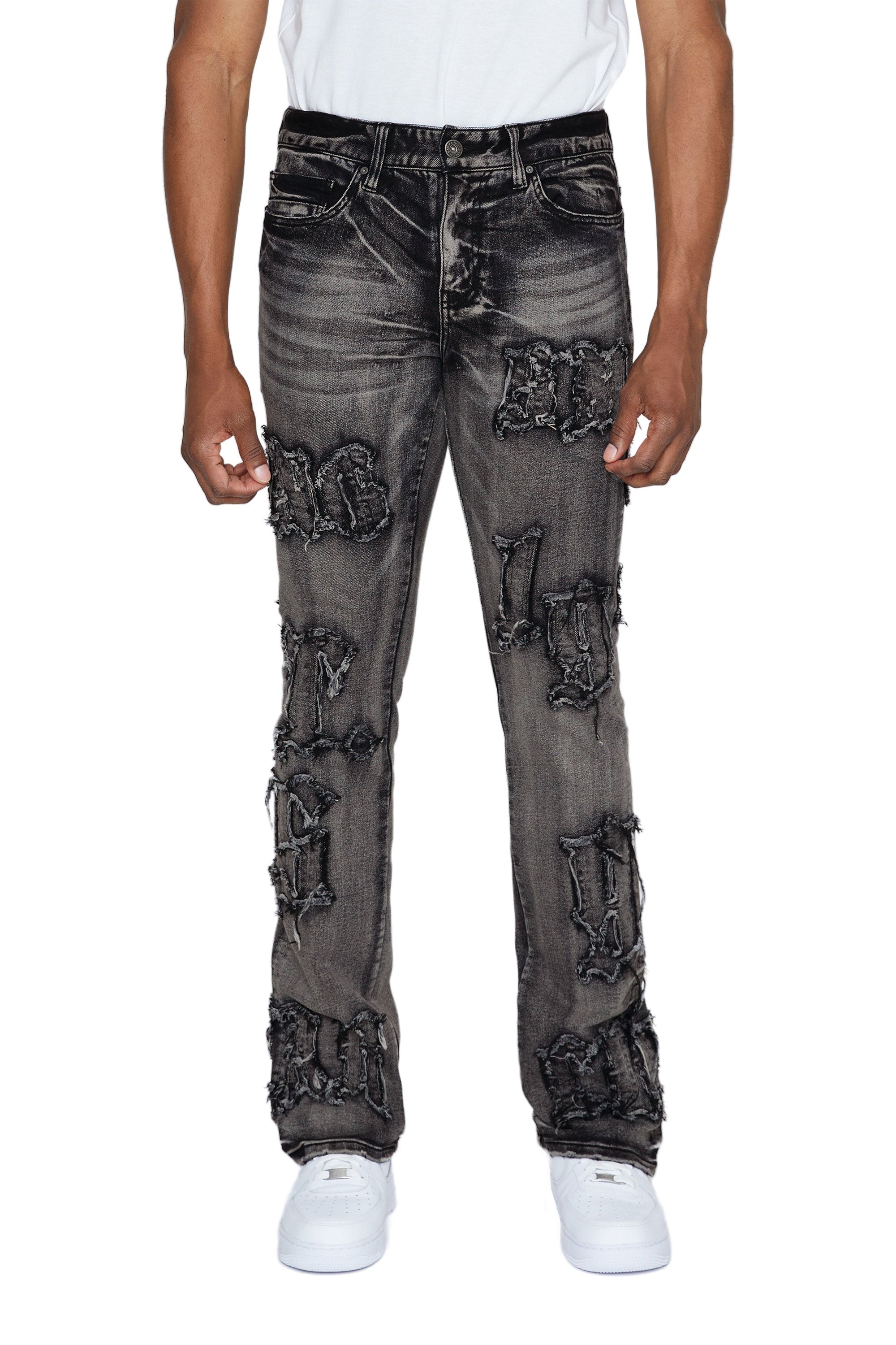 Letter Applique Jeans