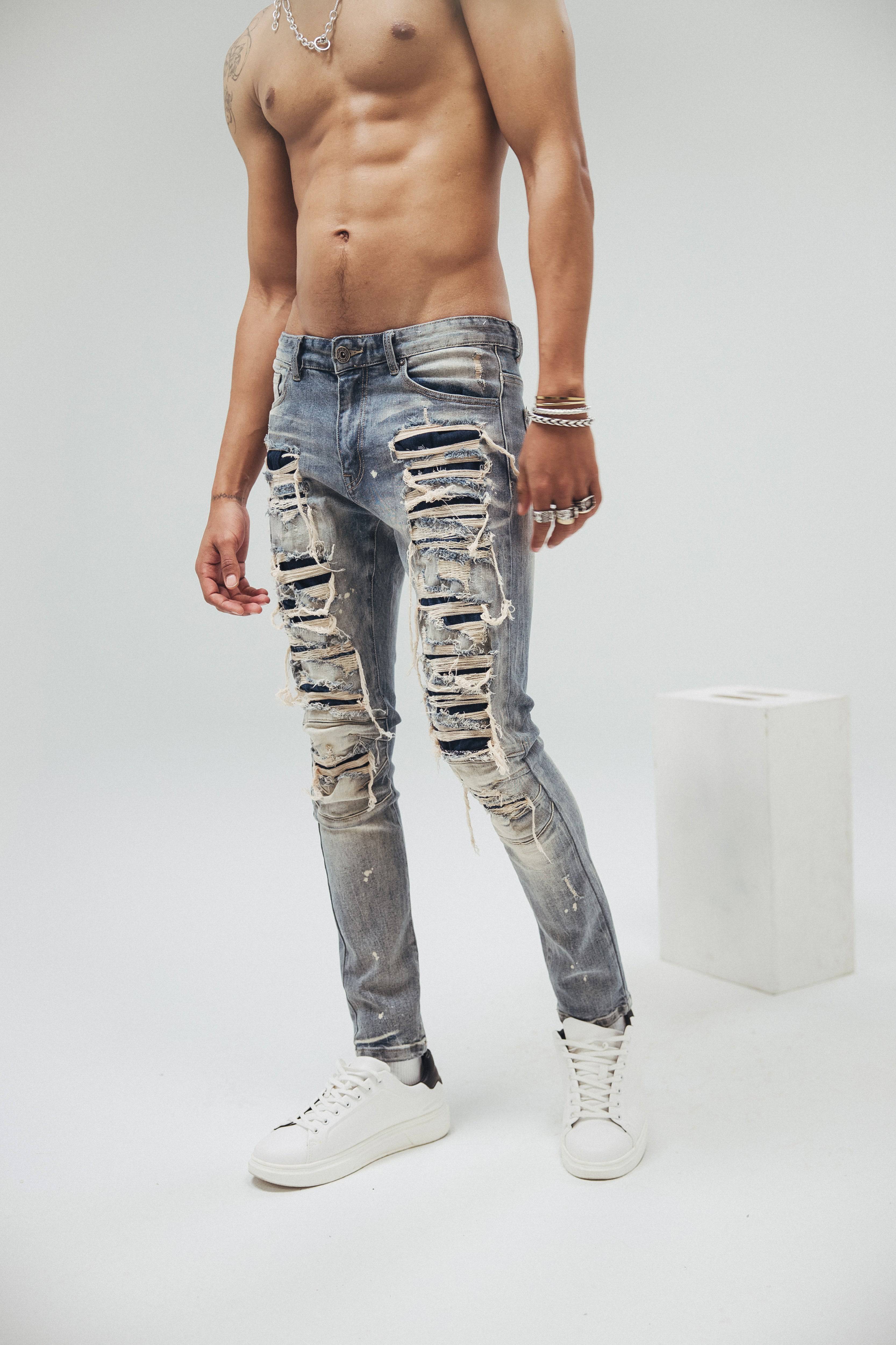 Heavy Rip & Repair Fashion Jeans