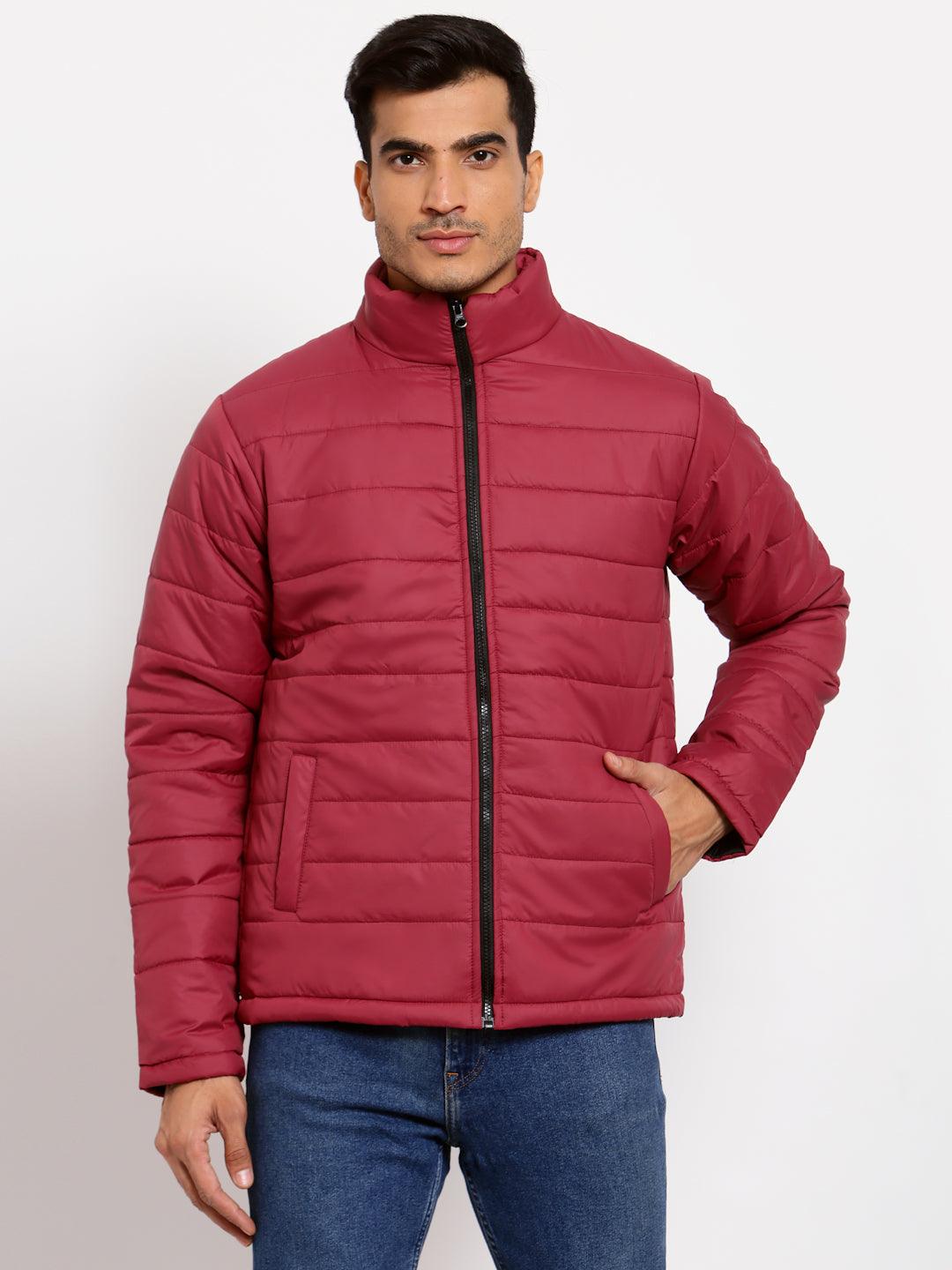 Men Solid Striped Lightweight Padded Jacket
