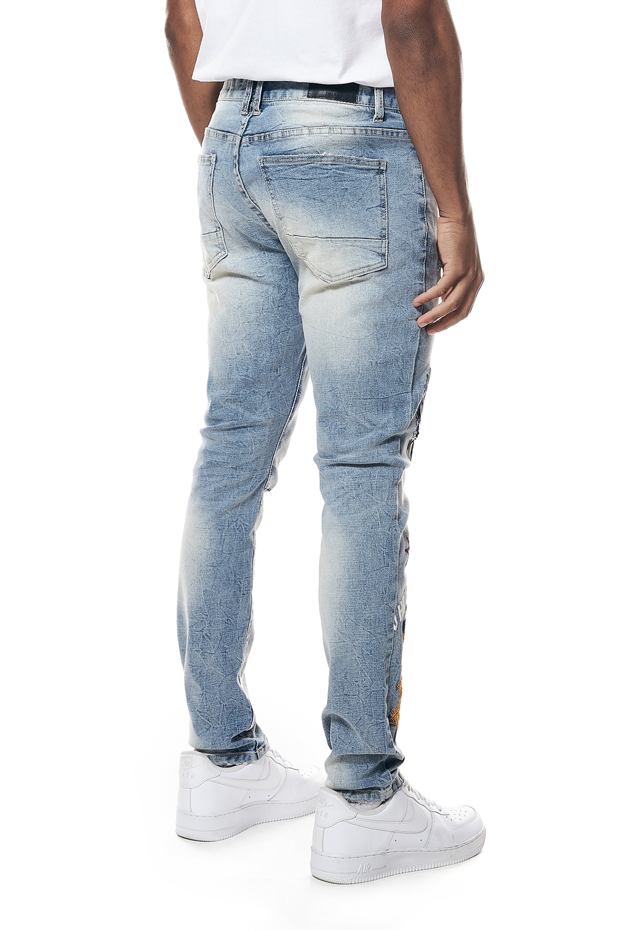 Varsity Slim Tapered Denim Jeans
