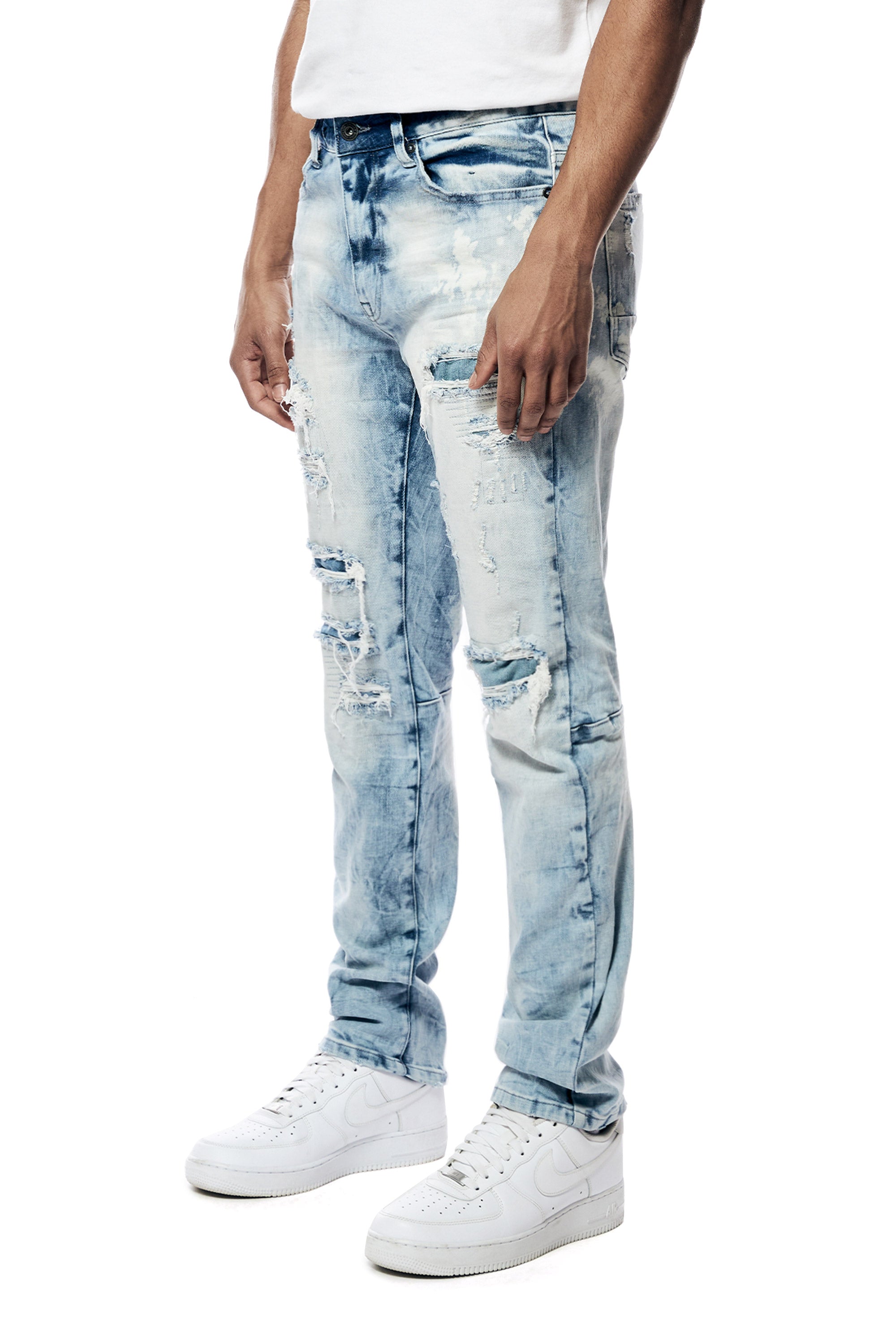 Bleach Washed Rip & Repaired Jeans