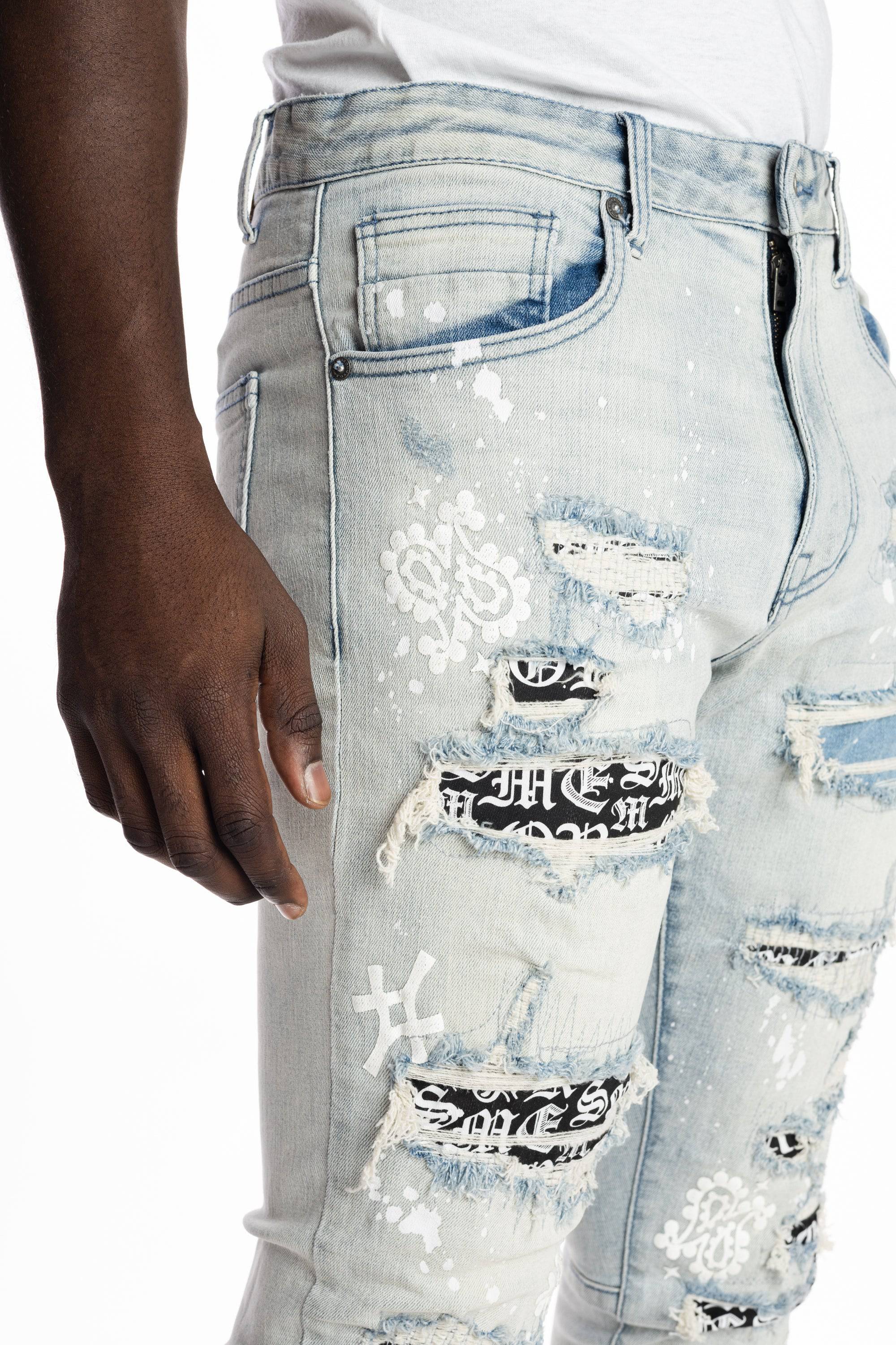Rip And Repair Fashion Jeans