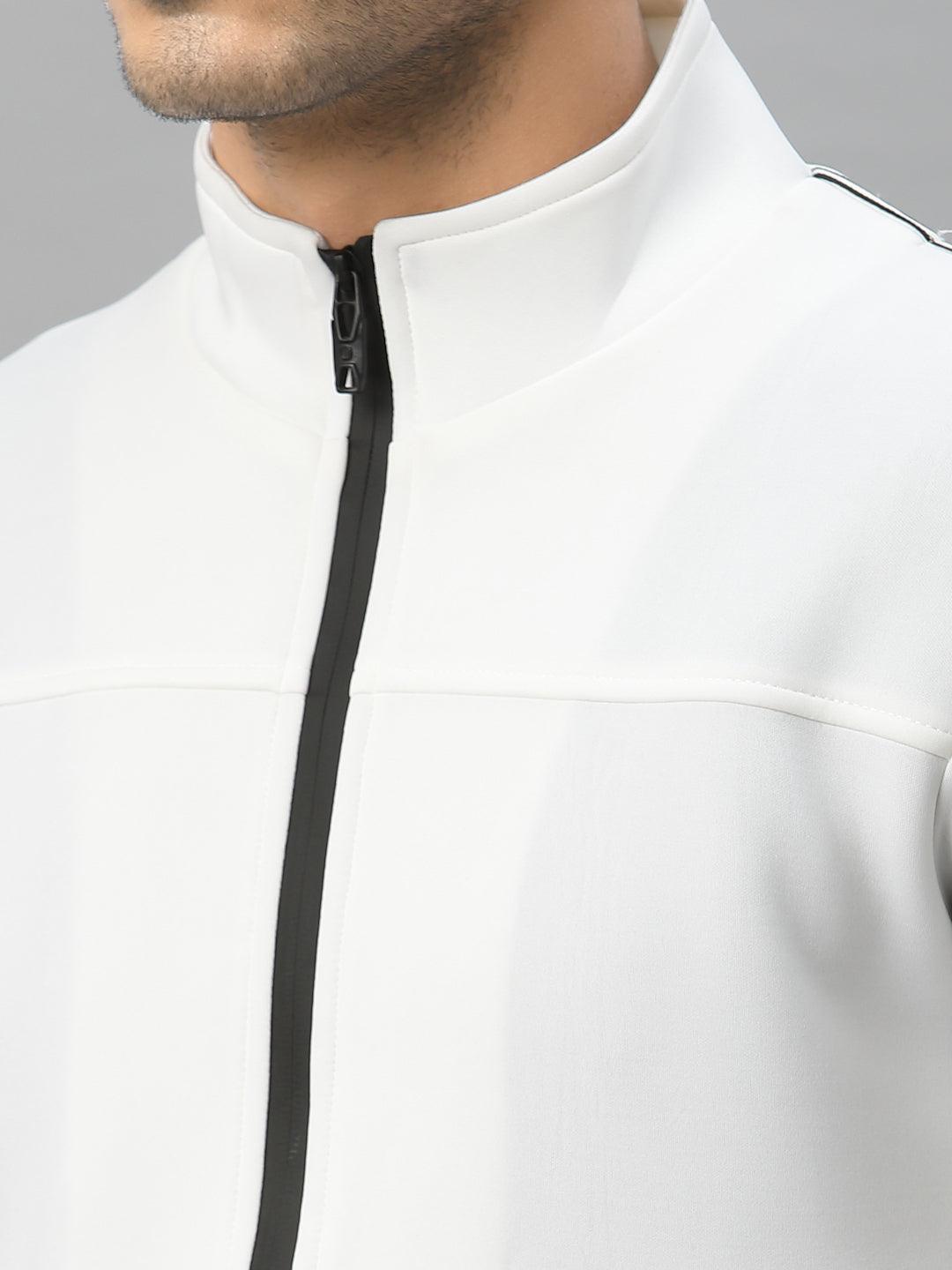 Style Quotient Men White Colourblocked Sporty Jacket