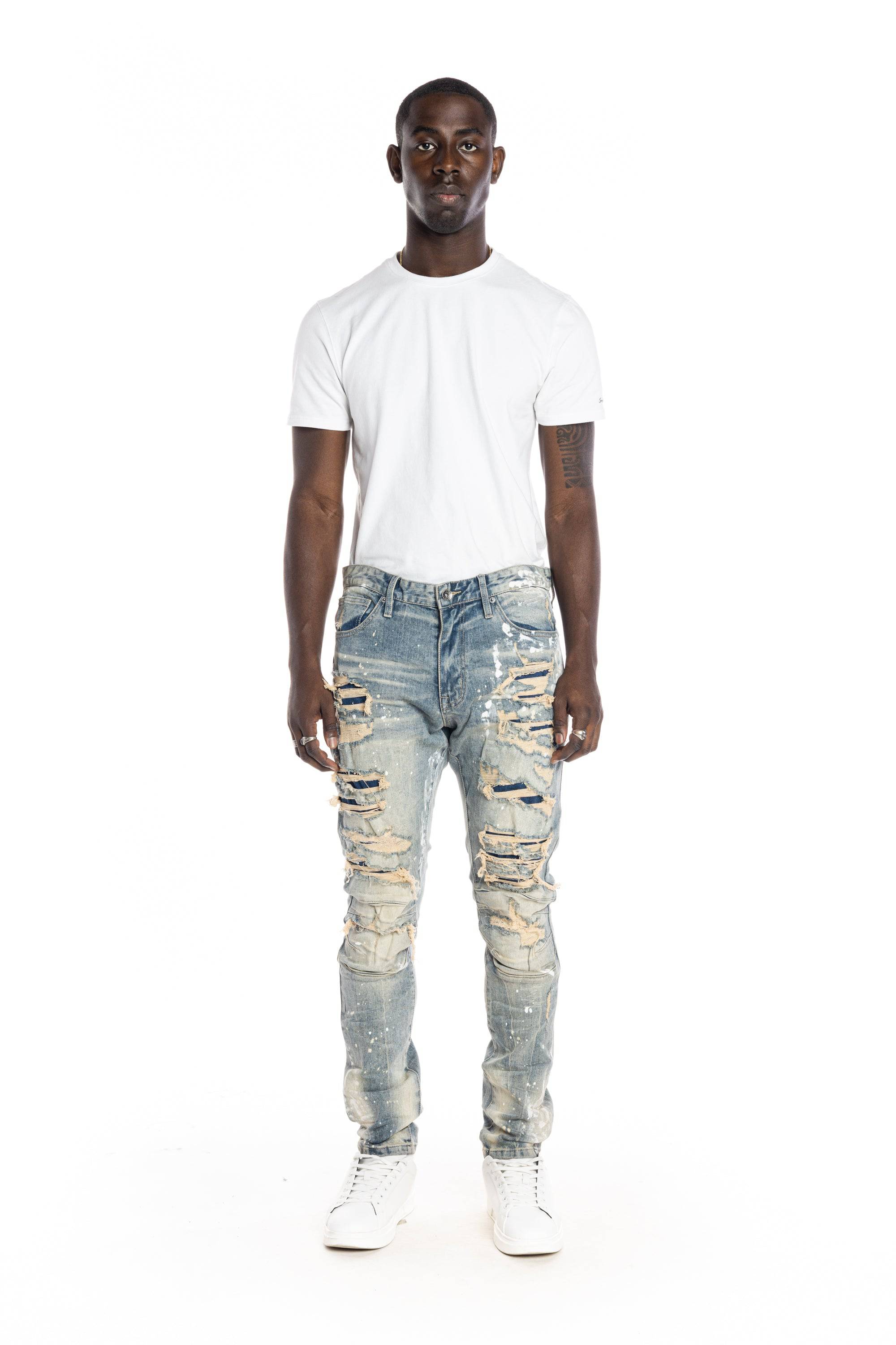 Heavy Rip & Repair Fashion Jeans