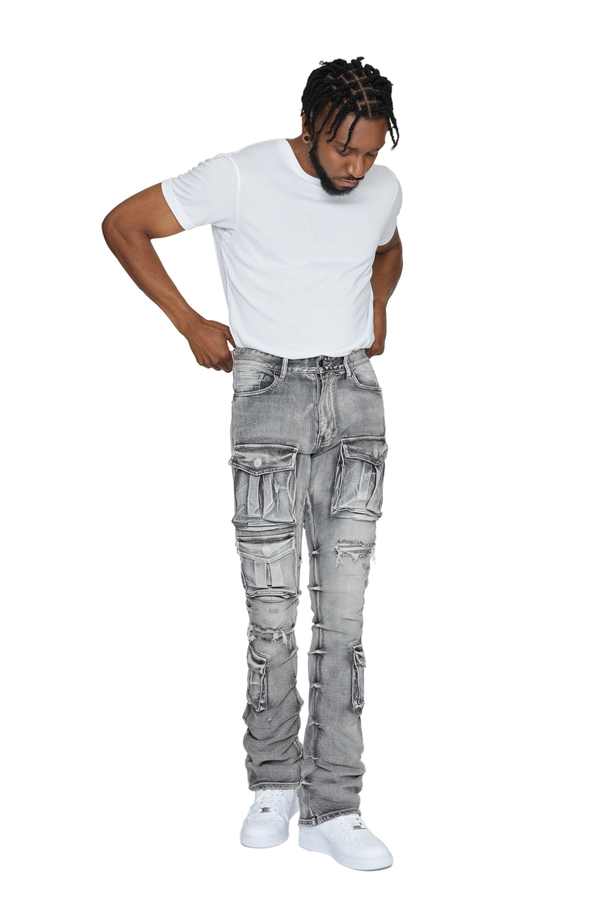 Stacked Utility Denim Jeans