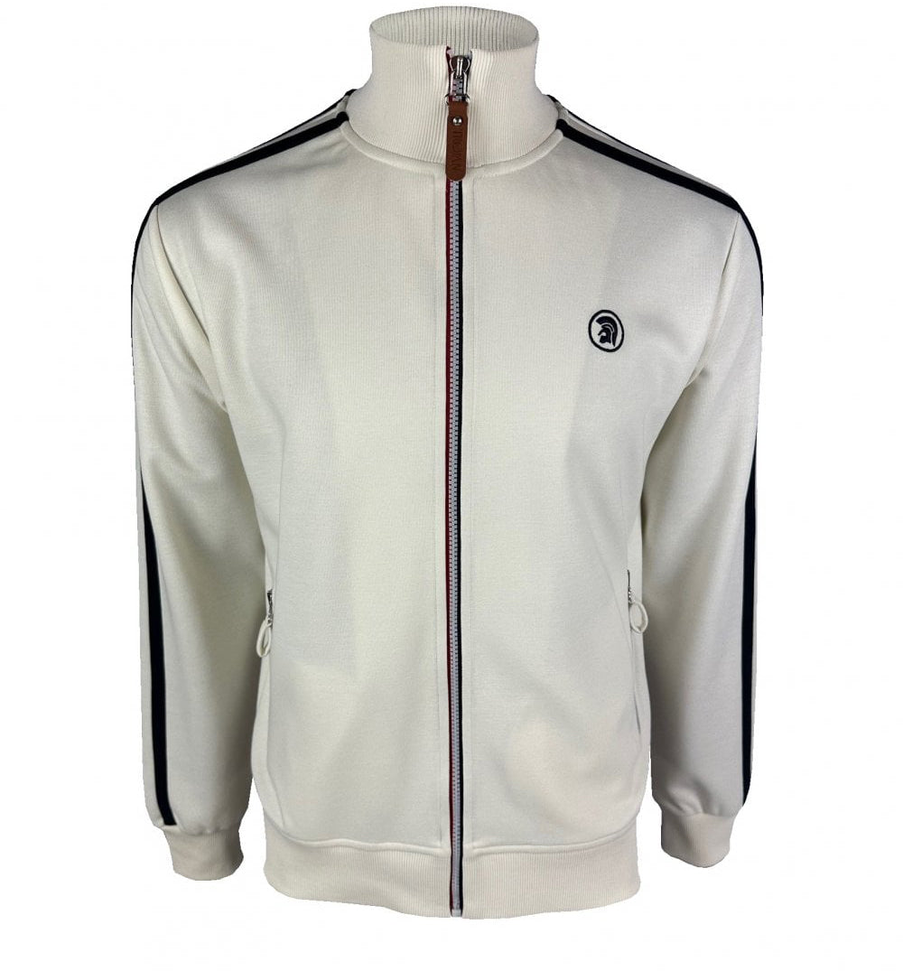Trojan Twin Stripe Track Top Ecru