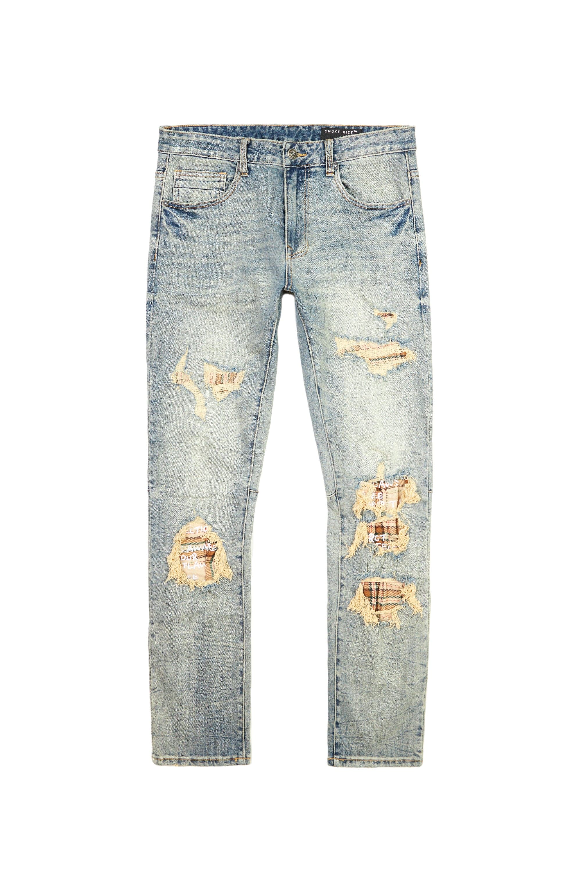 Plaid Backed Jean