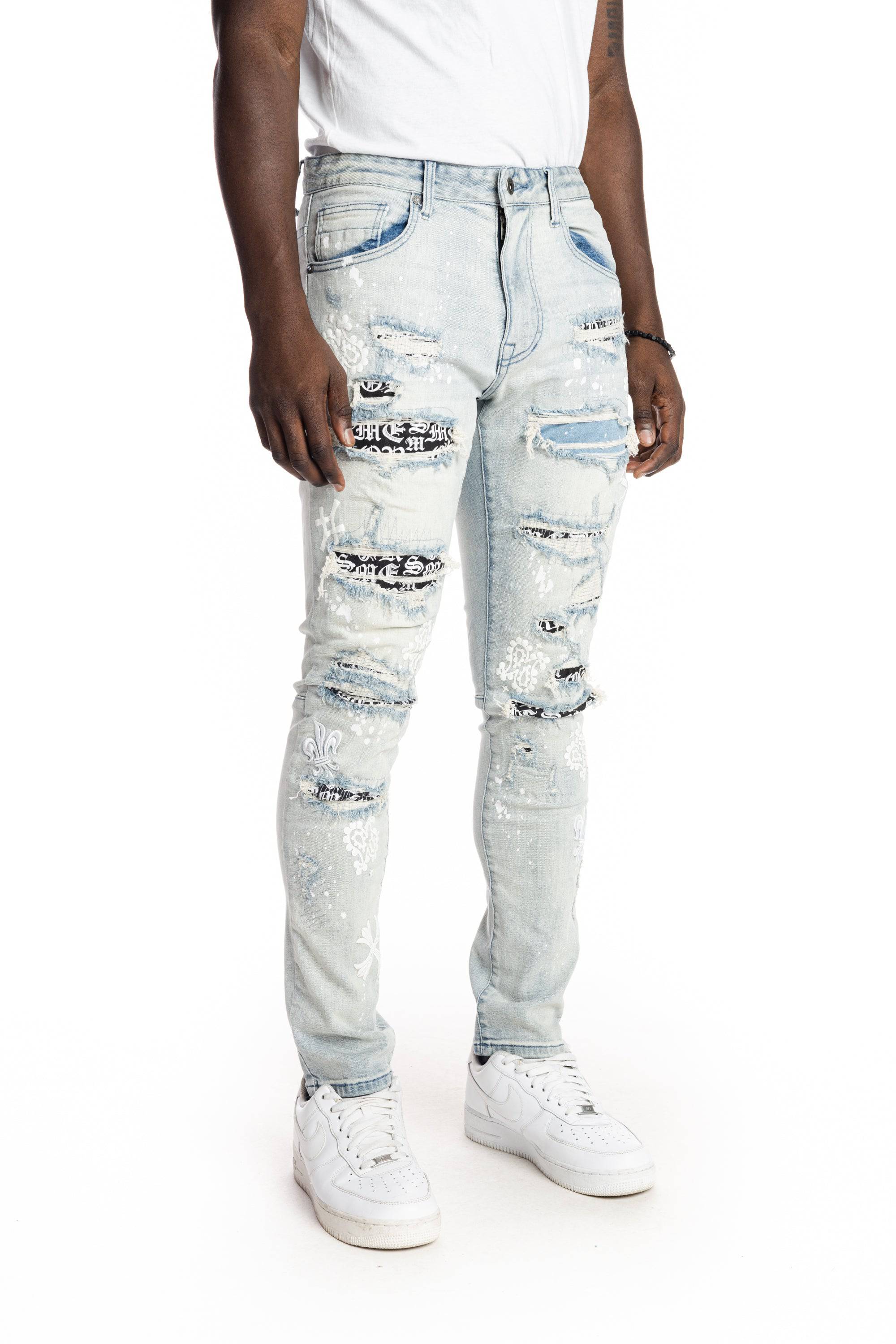 Rip And Repair Fashion Jeans
