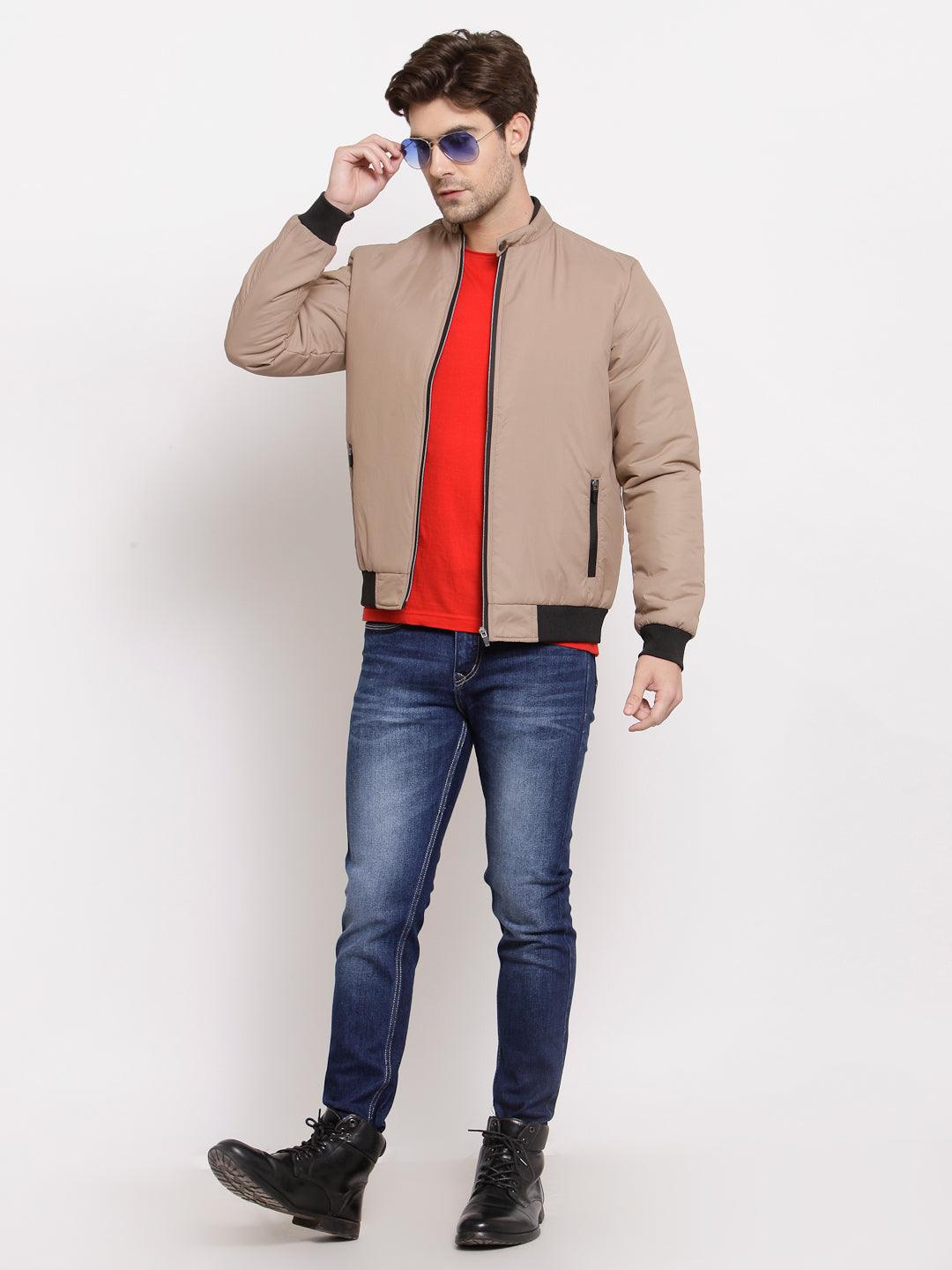 Style Quotient Mens Solid Bomber Jackets