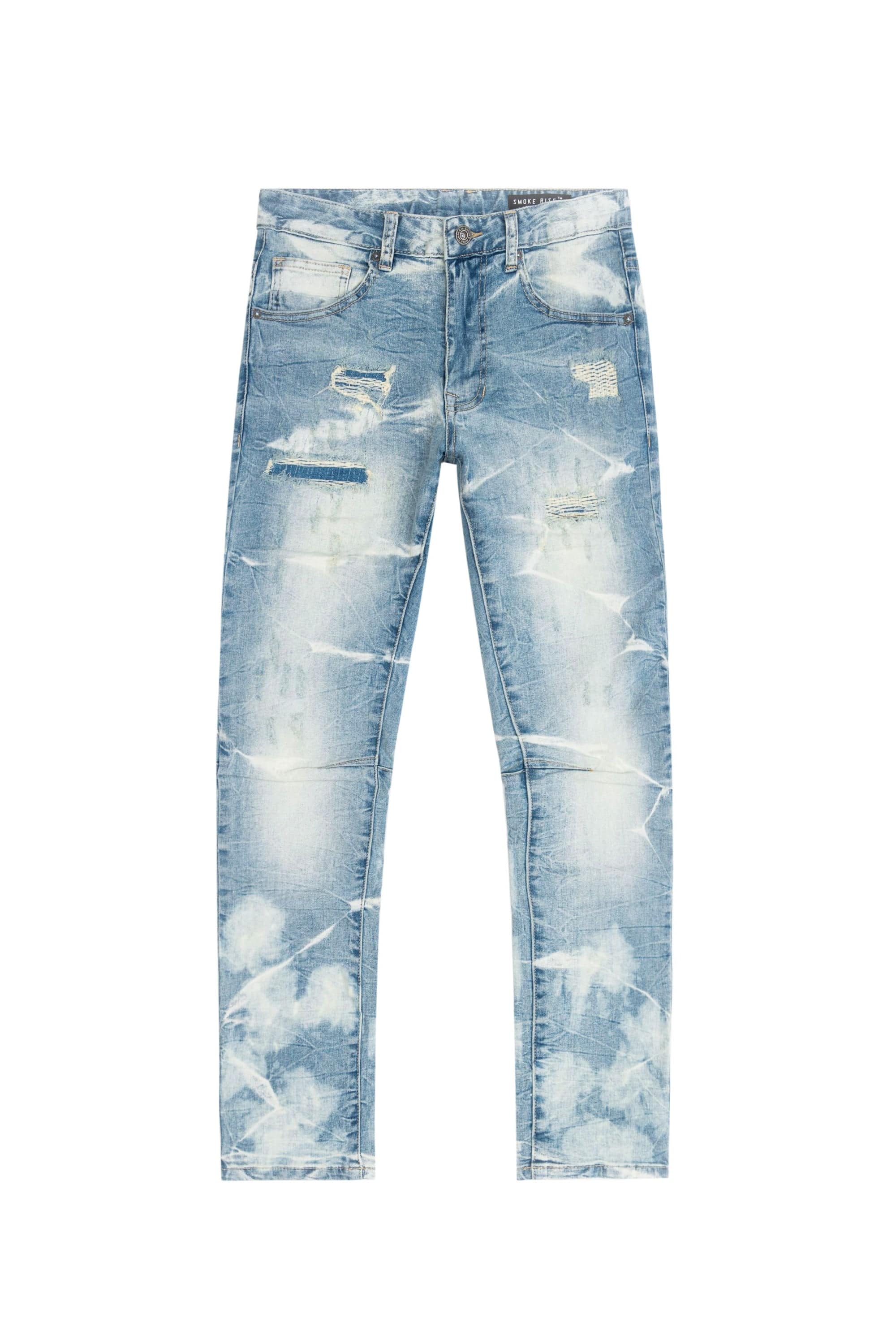 Rip & Repaired Lightning Washed Denim Jeans