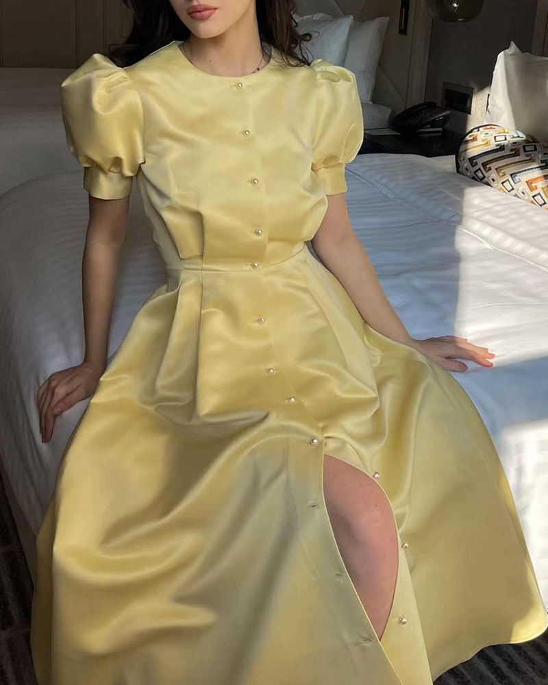 Fashion Solid Color Dress